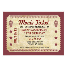 Movie Ticket Personalized Invitation