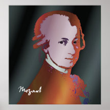 Mozart Graphic Portrait by Leslie Harlow Poster