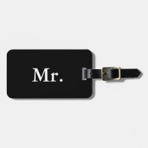 Mr and Mrs luggage tag for him