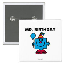 Mr Birthday Classic Pinback Buttons