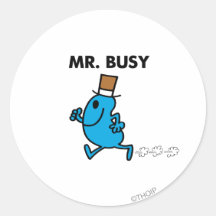 Mr Busy Classic 1 Round Sticker
