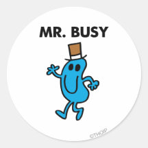 Mr Busy Classic 2 Round Sticker