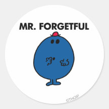 Mr Forgetful Classic Round Sticker