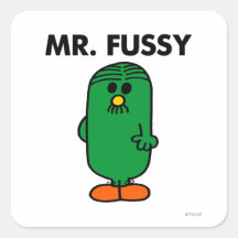 Mr Fussy Classic Square Sticker