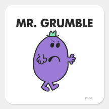 Mr Grumble Classic Square Stickers
