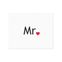 Mr - half of Mr and Mrs set Stretched Canvas Print