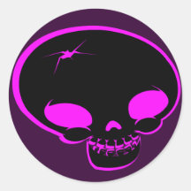 Mr Happy Bones Pink/black Sticker