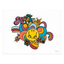Mr Happy Swirl Colour Post Cards