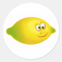 Mr Lemon Round Sticker