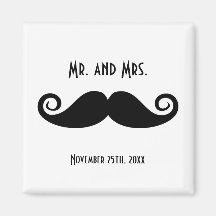 Mr. & Mrs. Moustache Fridge Magnet