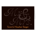 Mr. & Mrs. - Orange Greeting Card