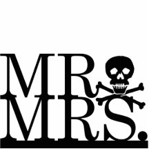 Mr & Mrs Skull Cake Topper Photo Cutouts