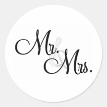 Mr. & Mrs. Unique Items Round Sticker