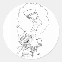Mr Mummific in Love Round Stickers
