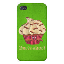 Mr Mustached Cupcake iPhone 4 Cases