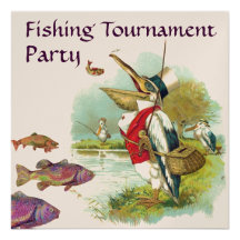 MR PELICAN FISHING TOURNAMENT PARTY PERSONALIZED ANNOUNCEMENT