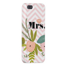 Mrs Bride Peachy Pink Lip Zig Zag iPhone 5 Case