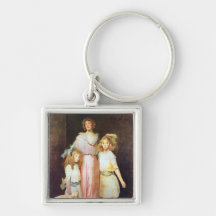 Mrs. Daniels with Two Children Keychains