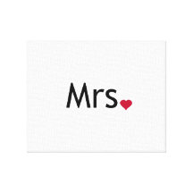 Mrs  - half of Mr and Mrs set Canvas Prints