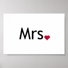 Mrs  - half of Mr and Mrs set Print