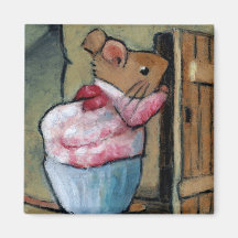 MRS TITTLEMOUSE (in Oil Pastel) After B. Potter Fridge Magnet