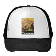 Mt. Cook, New Zealand Travel Poster Trucker Hat