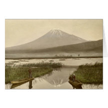 Mt Fuji from Kashiwabara Vintage Photograph Greeting Card