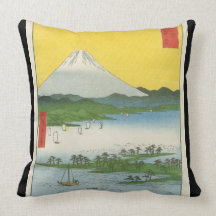 Mt. Fuji in Japan circa 1800's Pillow