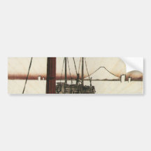 Mt Fuji viewed from a Boat circa 1800s Bumper Stickers