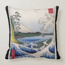 Mt. Fuji viewed from water circa 1800's Pillow