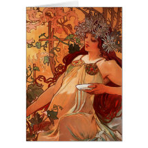Mucha Autumn Greeting Cards