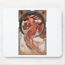 Mucha dance art deco lady mousepads