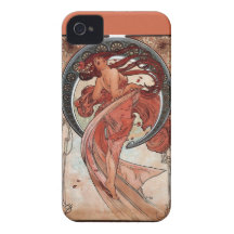 mucha dance woman art deco iPhone 4 cases