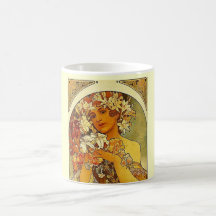 mucha flowers mug