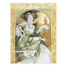 Mucha Postcard:   Alphonse Mucha - Art Nouveau