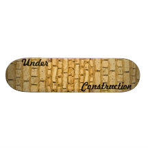 Muddy brick wall construction custom skateboard