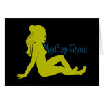 Mudflap Ghoul Lime Teal Greeting Cards
