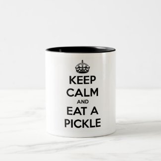 Mug (black inner) - Keep Calm and Eat a Pickle