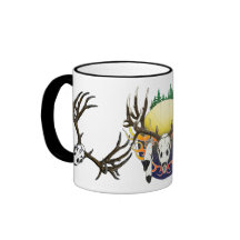 mule deer skull mugs