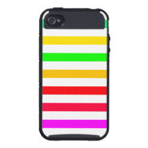 Multi Colored Shades of Green Red Yellow Stripes Case For iPhone 4