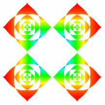Multi-Colour Rainbow Flowers. On White. Acrylic Cut Out