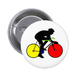Multi coloured bicycle bike t-shirt button