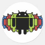 Multi coloured Droid Army Round Sticker