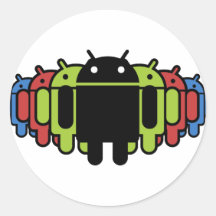 Multi coloured Droid Army Round Sticker