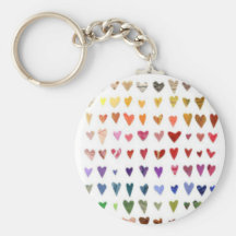 Multi-coloured hearts Keychain