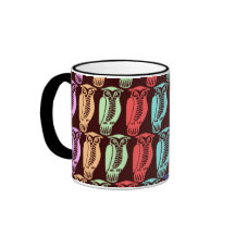 Multi-coloured Owls Mug