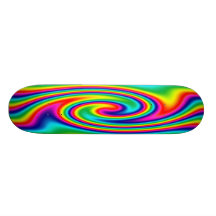 Multi-Coloured Rainbow Twirl Custom Skate Board