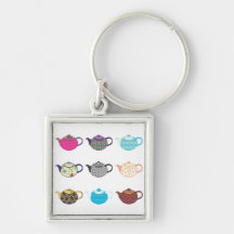 Multi-coloured Tea Kettles Key Chains