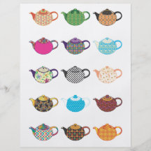Multi-coloured Tea Kettles Personalised Flyer