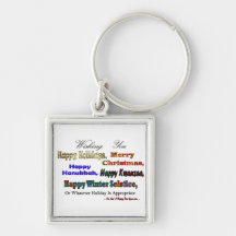 Multi Holiday greeting Key Chains